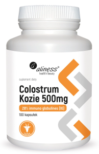Aliness Colostrum Kozie 28% IG 500 mg 100 caps.