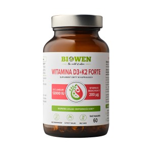 Biowen Witamina D3+K2 Forte 12.000 UI 60 caps.