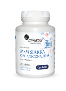 Aliness OptiMSM® Siarka Organiczna PLUS 180 tabs.