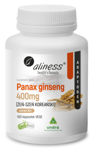 Aliness Panax Ginseng ŻEŃ-SZEŃ KOREAŃSKI 20% 400 mg 100 vcaps.