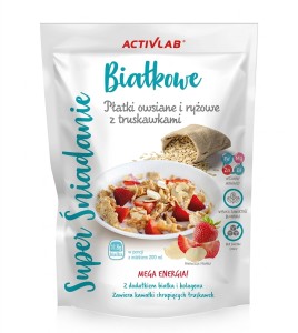 Activlab Super Protein Breakfast Płatki Owsiane i Ryżowe z Truskawkami 300 g