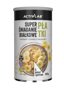 Activlab Super Śniadanie Białkowe Płatki Owsiane i Ryżowe z Bananami 500 g