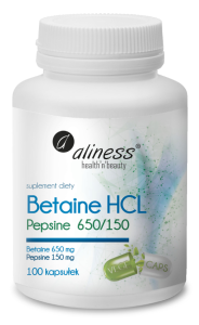 Aliness Betaina HCL z Pepsyną 650/150 100 vcaps.