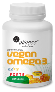 Aliness Vegan Omega 3 FORTE DHA 500 mg 60 vcaps.